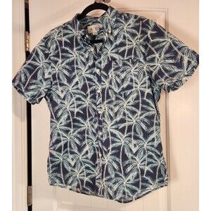 Original Penguin By Munsingwear Men's Med Palm Trees Button Up Stretch Cotton